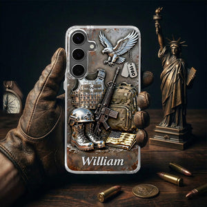 Honor And Bravery Soldier, Personalized Phone Case, Gift For Him