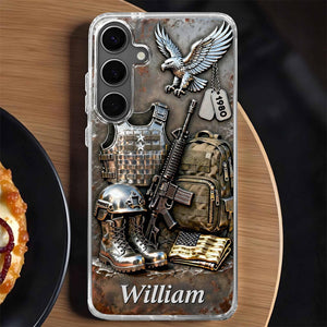 Honor And Bravery Soldier, Personalized Phone Case, Gift For Him