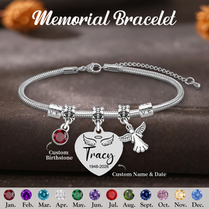 Always In My Heart, Personalized Angel Birthstone Bracelet