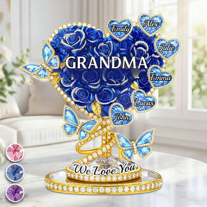 Grandma Love Never Fades - Custom Acrylic Plaque For Mom, Grandma