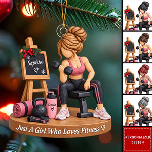 Personalized Fitness Gym Girl Ornament