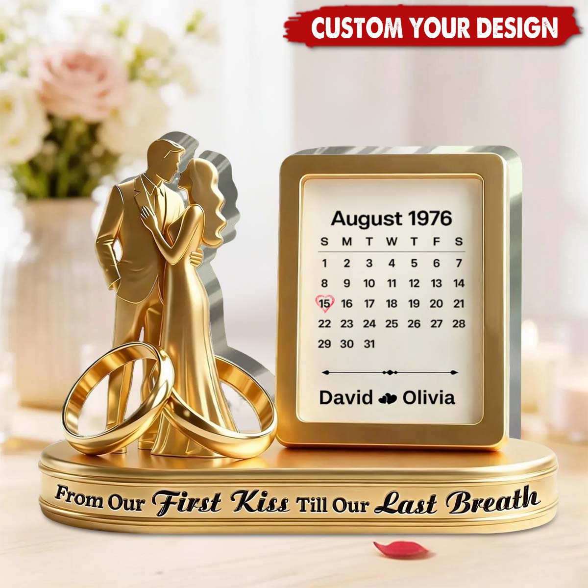 Personalized Acrylic Couple Keepsake Plaque, Anniversary Gift