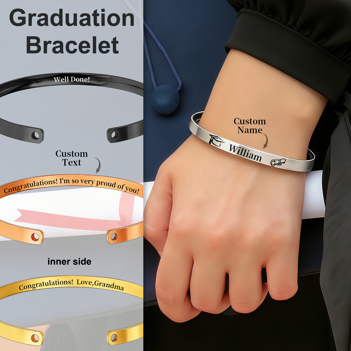 Class of 2026 Bracelet - Personalized Graduation Gift