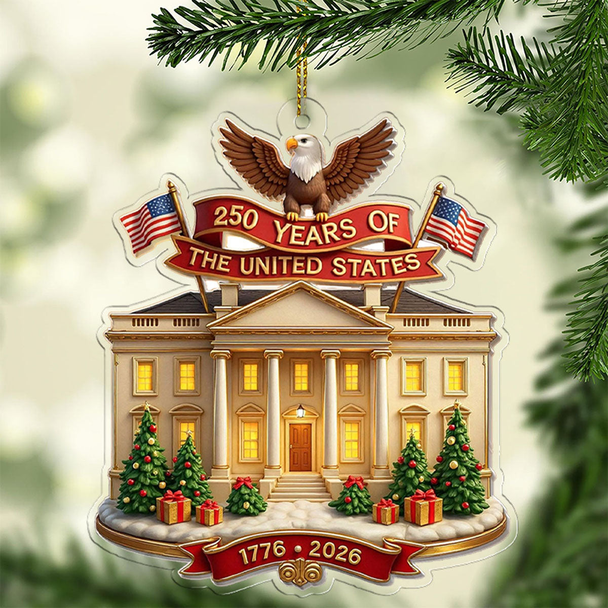 250 Years of America Acrylic Ornament, 250th Anniversary 1776–2026
