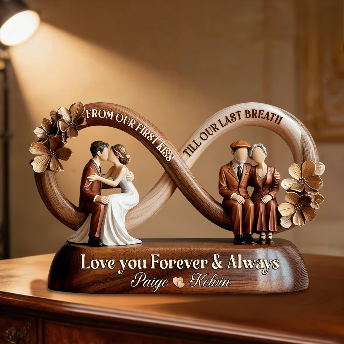 From Our First Kiss Till Our Last Breath-Personalized Shaped Acrylic Plaque