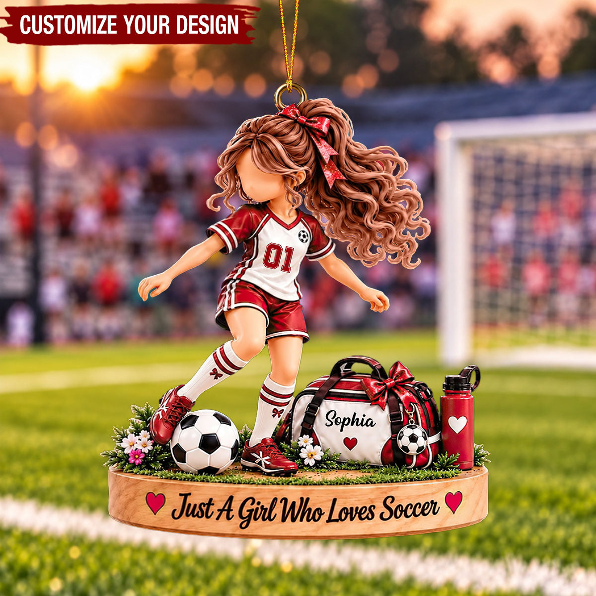 Personalized Soccer Girl Ornament,  Soccer Team Player Keepsake