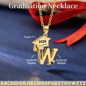 Personalized Graduation Initials Necklace, Gift For Graduates