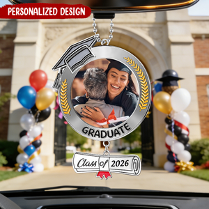 Personalized Graduation Car Hanging Ornament, Custom Photo Class Of 2026