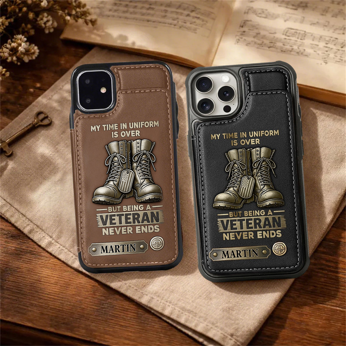 Proud Veteran-Personalized Veteran Leather Wallet Phone Case