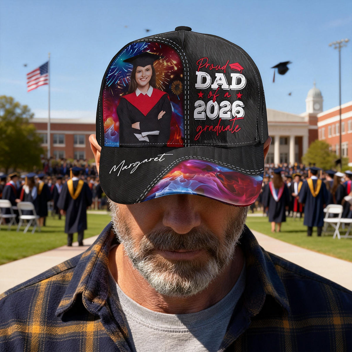 Proud Dad Of A Graduate - Personalized Photo Classic Cap