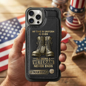 Proud Veteran-Personalized Veteran Leather Wallet Phone Case