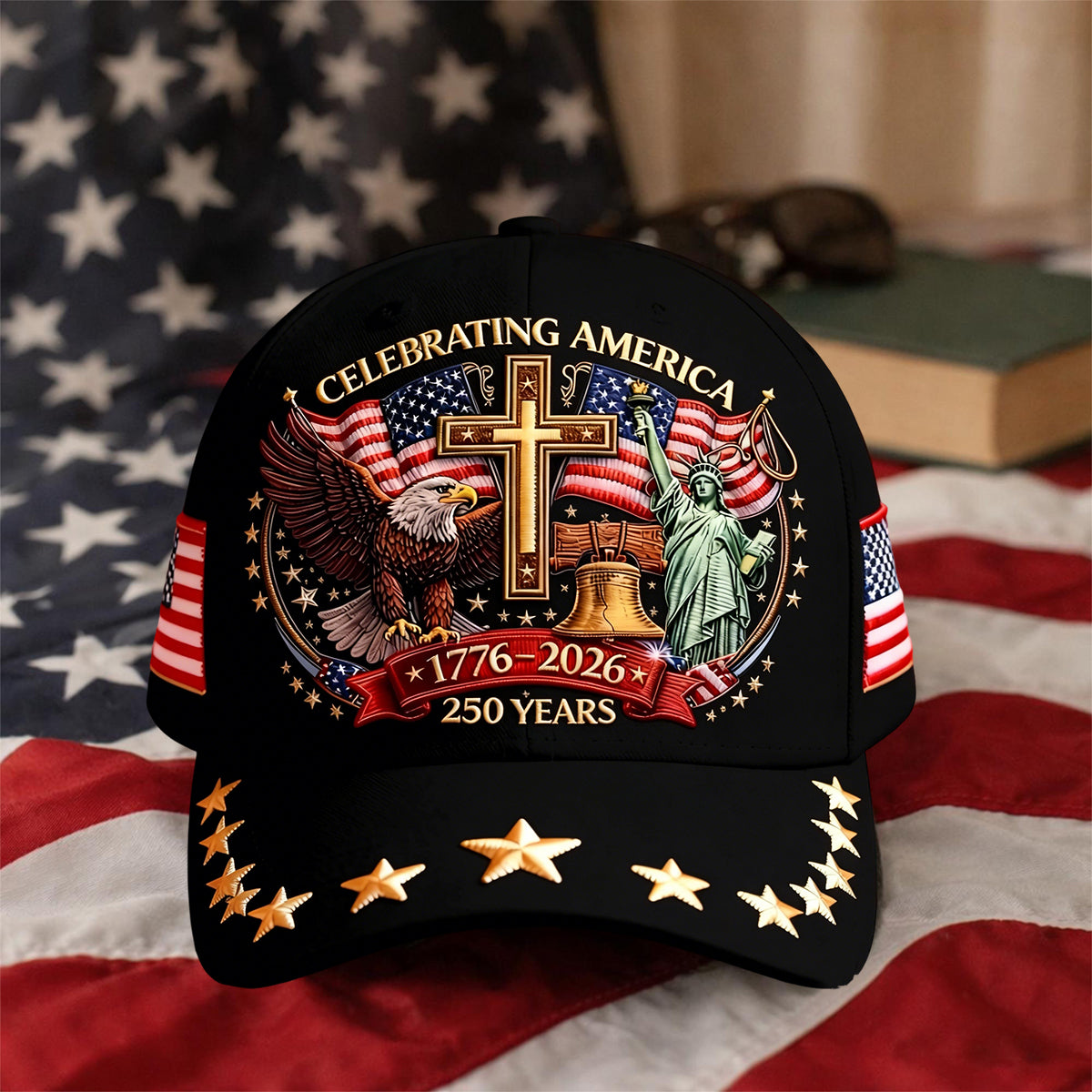 Eagle & Liberty & Cross - United States 250th Anniversary Hat